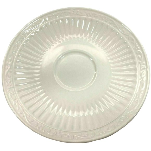 Mikasa Italian Countryside Saucer DD900 White Stoneware Dishwasher Safe 6.25" - Picture 1 of 5